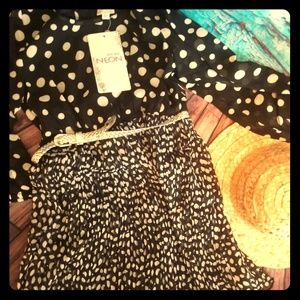 SARASARA NEON DRESS blue white polka dot